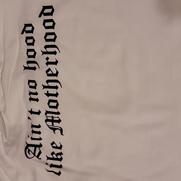 Fashion Nova "Ain't No Hood Like Motherhood" Spaghetti Strap White Tank Top, 3X - Picture 3 of 6